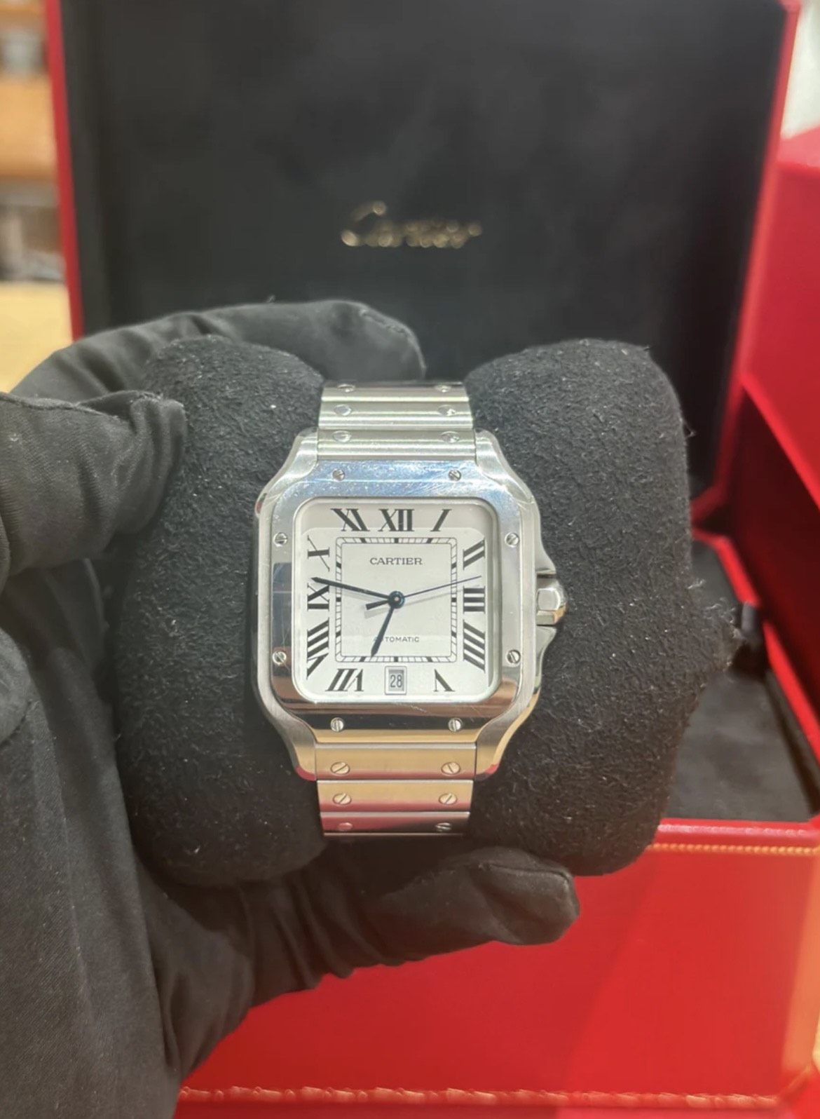 2022 Cartier Santos L White Dial